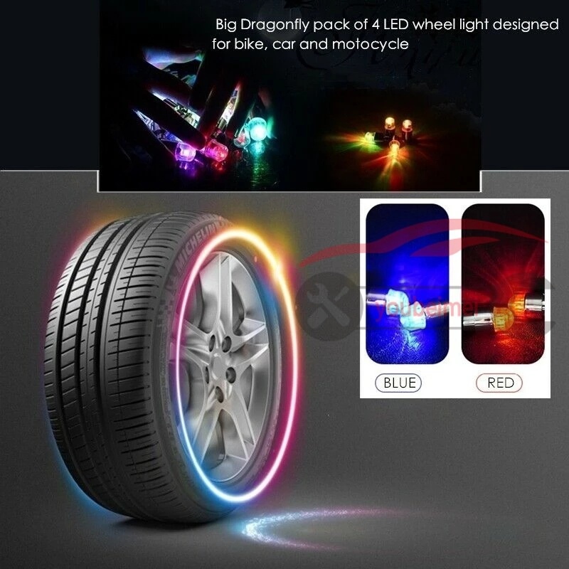 Bộ 2 Đèn led Nhiều Màu Gắn Van Xe Đạp / Xe Máy