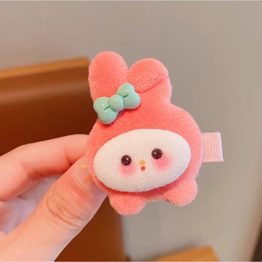 SANRIO Dễ Thương Kẹp Tóc Lông Xù Kiểu Hoạt Hình Đáng Yêu Cho Nữ Kiểu Hàn Quốc