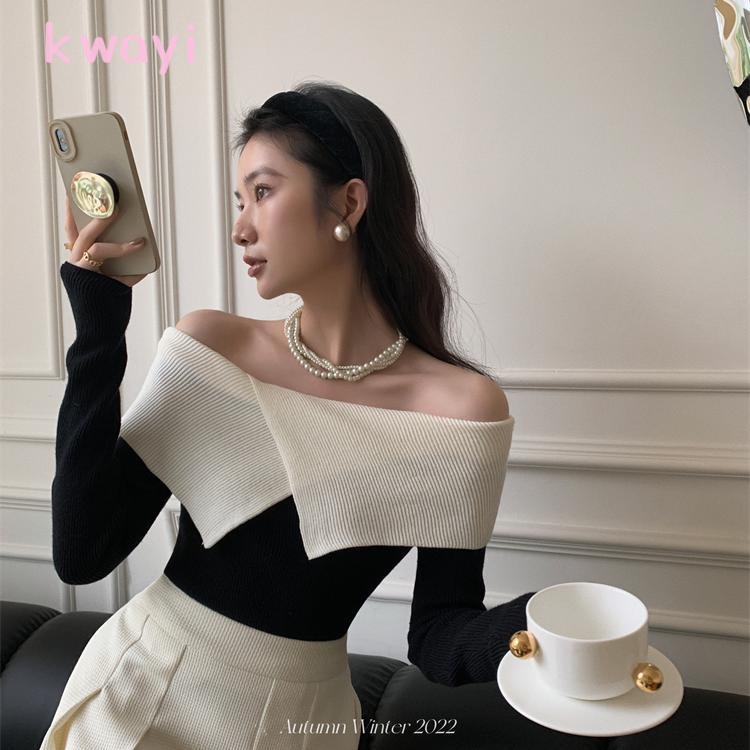 Kwayi Áo Len áo khoác cardigan áo cardigan Thời trang hàn quốc WXF23912E1 37Z230914