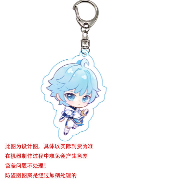 Mặt dây chuyền acrylic hai mặt móc khóa ngoại vi