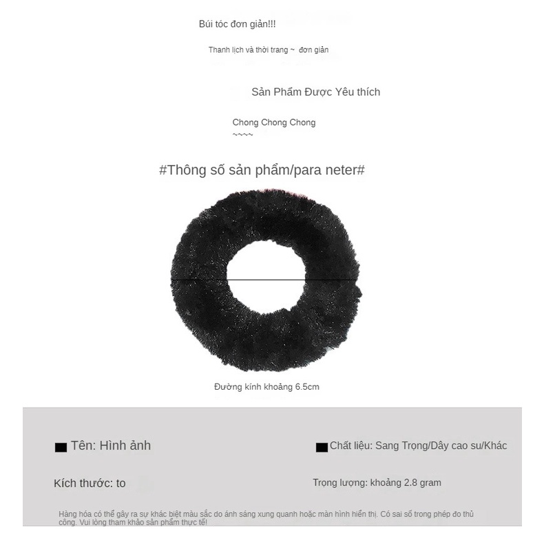 Dây Buộc Lông Nhung Tóc Đơn Không Đau Tóc Màu Thời Trang