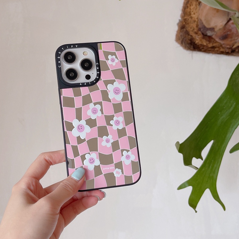 Casetify Ốp Điện Thoại pc Cứng Tráng Gương Họa Tiết Hoa Cho iphone 15 14 plus 11 12 13 pro 15pro max