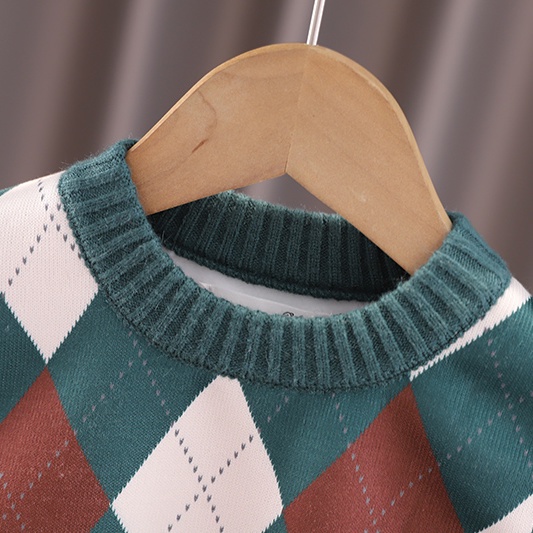 Áo Ghi Lê Dệt Kim Không Tay Cổ Tròn Đính Kim Cương Phong Cách Hàn Quốc Thời Trang Mùa Thu Mới Dành Cho Bé Trai