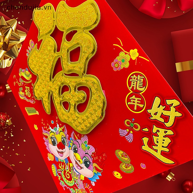 Bộ sticker Dán Trang Trí Phông Nền Lễ Hội Năm Con Rồng 2024 vn