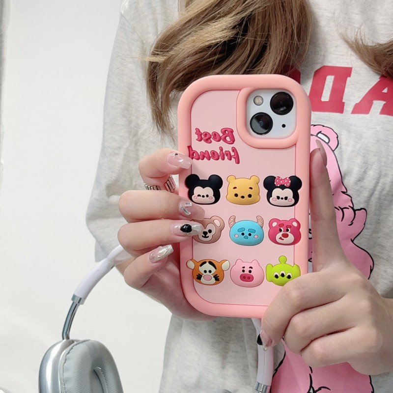 DISNEY Dễ Thương Ốp Điện Thoại Họa Tiết Hoạt Hình Gấu pooh / Chuột mickey minnie Cho iphone 15 14 13 12 11 pro max 15pro 14pro 13pro