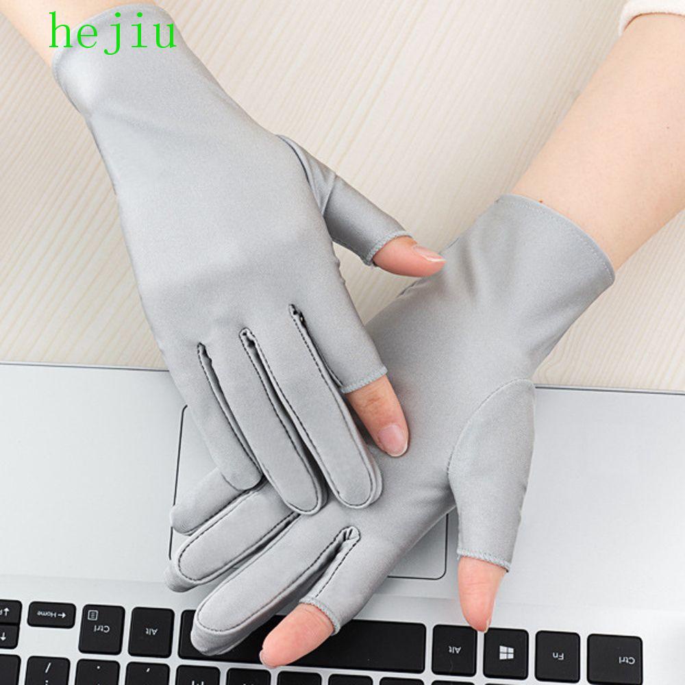 Găng Tay Lụa Lạnh Hai Ngón Thời Trang Đơn Giản Cho Nữ