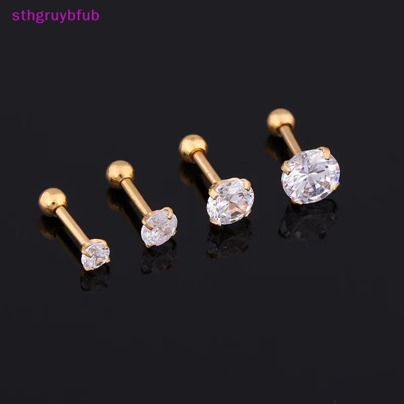 Sthb 1 Bông Tai 4 Chấu Đính Đá Thời Trang Cho Nam / Nữ vn