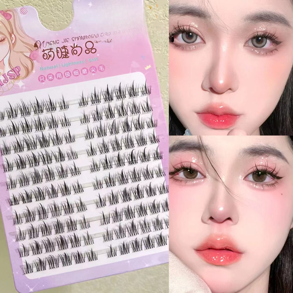 Lông Mi Giả MENGJIESHANGPIN 10 Hàng Dáng Lúa Mì Nhỏ Lấy Cảm Hứng Tự Nhiên Đuôi Tiên