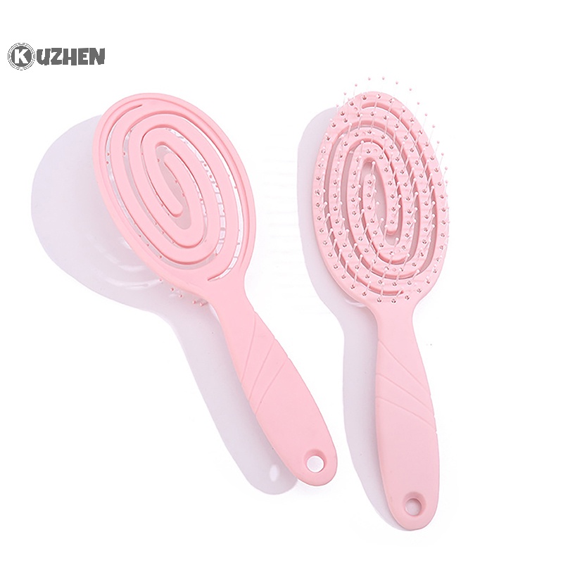 Lược chải tóc KUZHEN mát xa da đầu co giãn màu sắc đơn giản