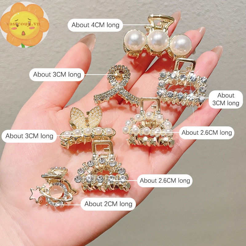 Kẹp Tóc Càng Cua mini Đính Đá Phong Cách retro Cho Nữ vn