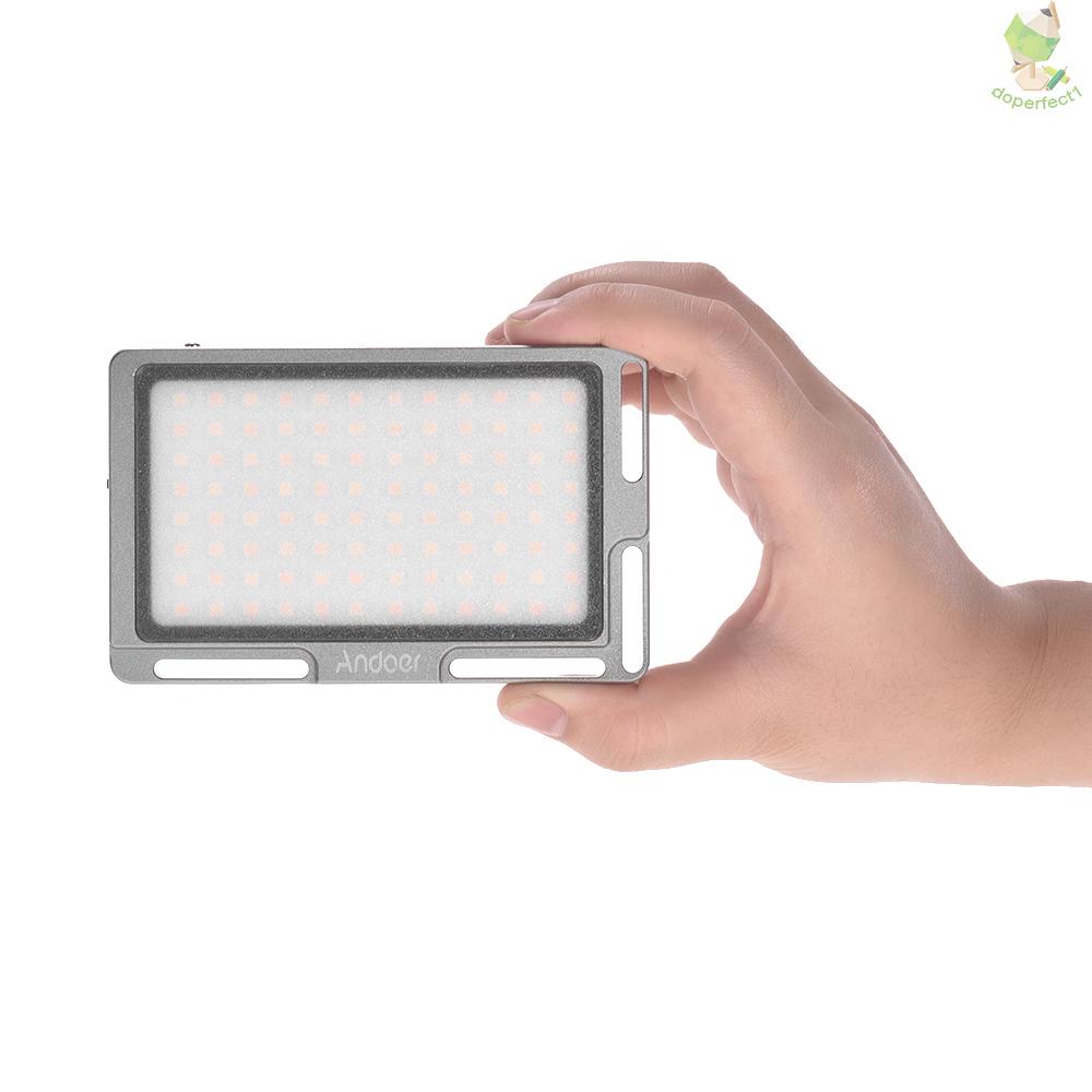 Andoer Đèn led Chụp Ảnh video 2800mah 1 / 4 inch Lỗ Vít 3500k-5700k Có Thể Tháo Rời 96 Đèn led Flo-9.7