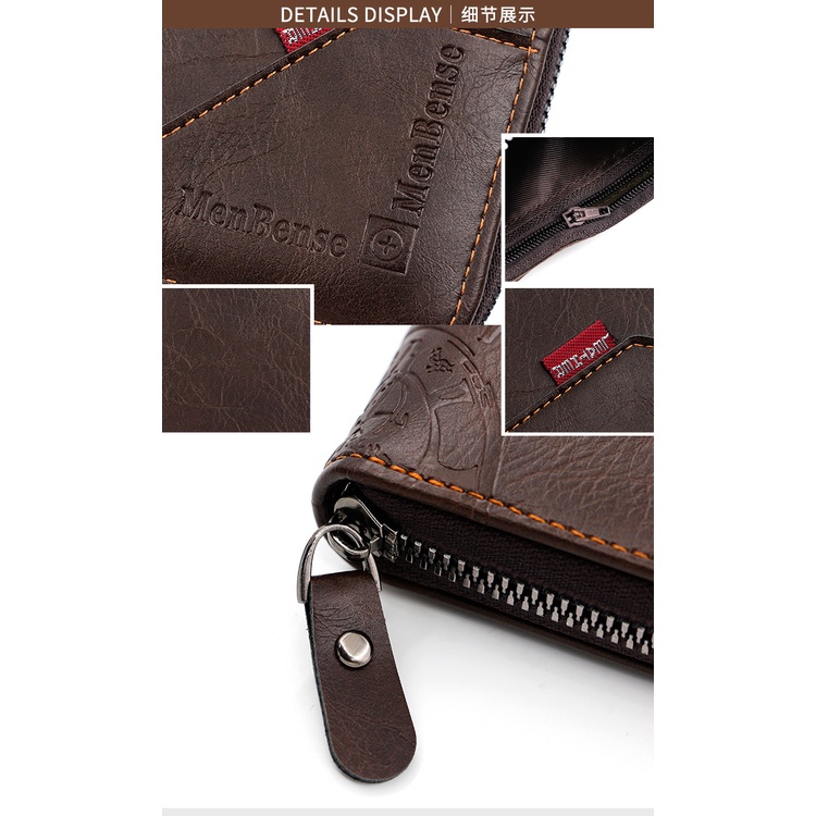 Ví Ngắn Phối Khóa Kéo Phong Cách Âu Mỹ Cho Nam