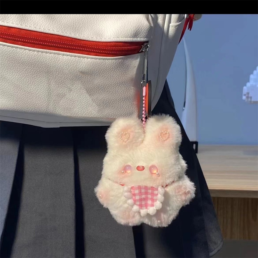 Túi móc khóa thỏ nhồi bông đáng yêu màu trắng hồng đồ chơi dễ thương dành cho cặp đôi flash12_vn