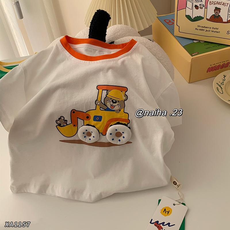 Áo Thun Tay Ngắn Chất Liệu cotton In Họa Tiết Hoạt Hình Phong Cách Hàn Quốc Thời Trang Mùa Hè 202