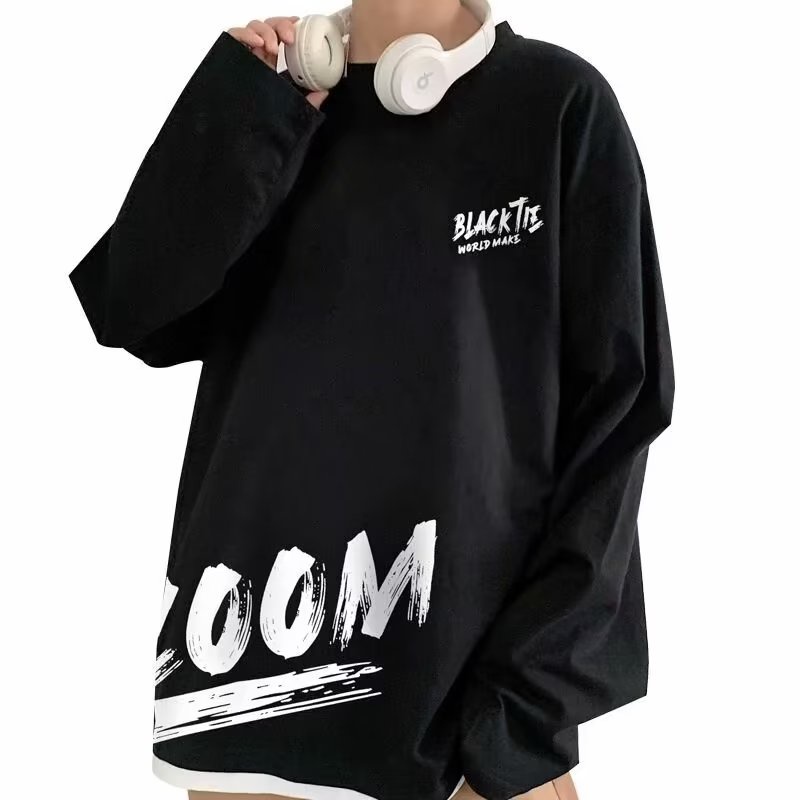 áo phông nam big size có size lớn M-8xl Áo Thun Tay Dài Oversize Chất Liệu Cotton Thiếu niên thư in Mỹ Thời Trang Mùa Hè Cho Nam Và Nữ