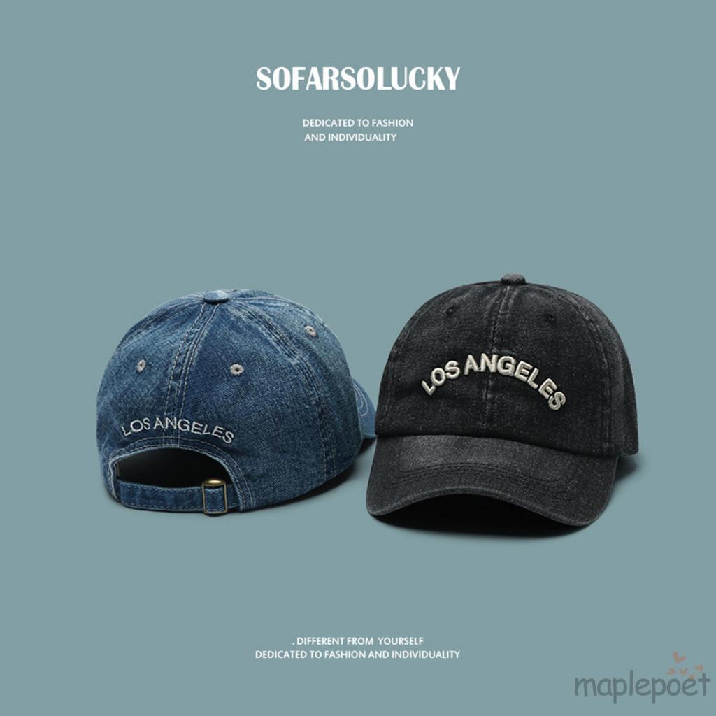 Mũ bóng chày denim cho nữ Mũ rộng vành Hàn Quốc Mũ lưỡi trai phong cách Nhật Bản cho học sinh