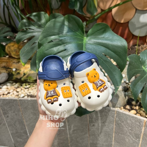 Dép Sục Đế Màu Bánh Quy Gấu Cực Xinh Cho Bé Trai Bé Gái Mềm Nhẹ Êm Chân