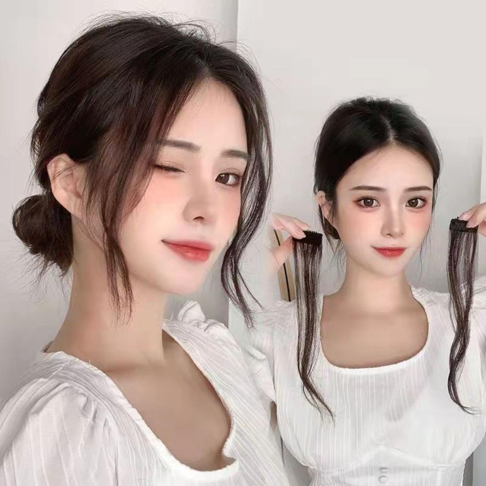 Tóc Mái Giả Kẹp Dài Xoăn Tự Nhiên Vô Hình Phía Trước
