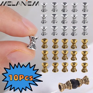 Bộ 10 Hạt Hình Đồng Hồ Cát Rỗng Bằng Kim Loại Hai Mặt Màu Vàng / Bạc Phong Cách Tây Tạng Dùng Làm Trang Sức Thời Trang diy