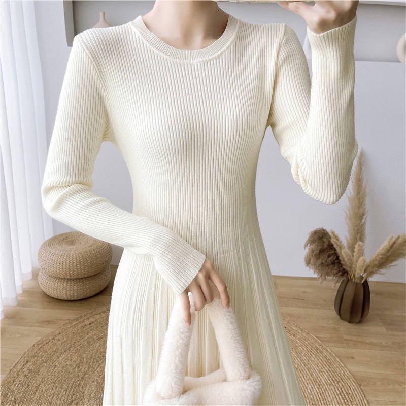 Áo sweater Dệt Kim Tay Dài Xếp Ly Thời Trang Thu Đông Cho Mẹ Bầu