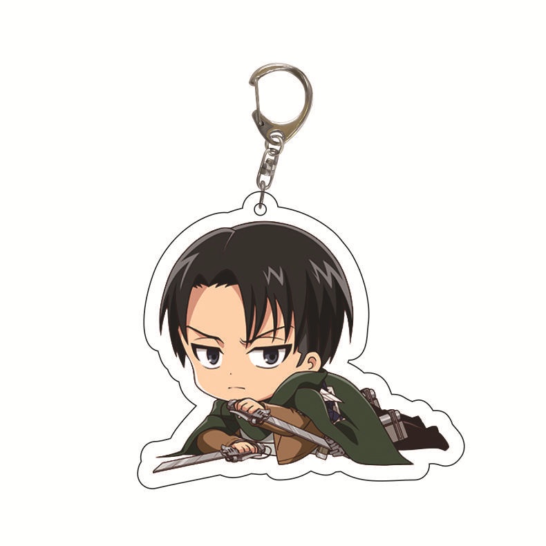 Móc Chìa Khóa Bằng acrylic Hình attack on titan prone eren mikasa armin Nhật Bản