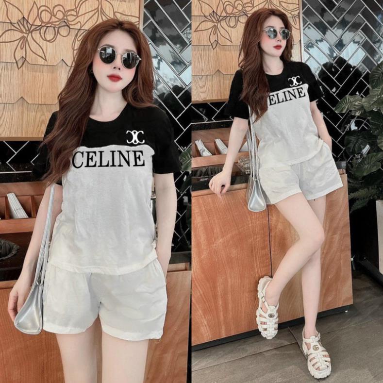 SP BỘ SHORT NỮ CAO CẤP ÁO THÊU CHỮ . SHABU