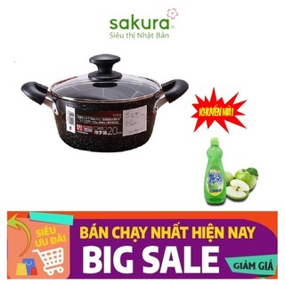Nồi chiên, rán, nấu vân đá chống dính cực tốt Sara Nhật Bản (dùng được bếp từ)