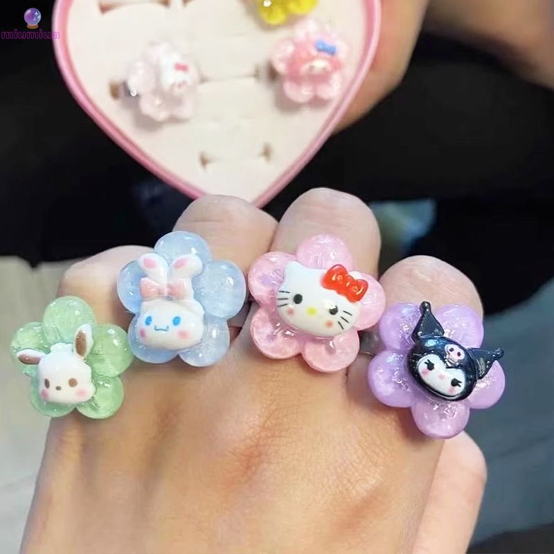 Miumiua🔮 SANRIO Đồ Chơi Nhẫn Thạch Thiết Kế Sáng Tạo Dễ Thương Làm Quà Tặng valentine