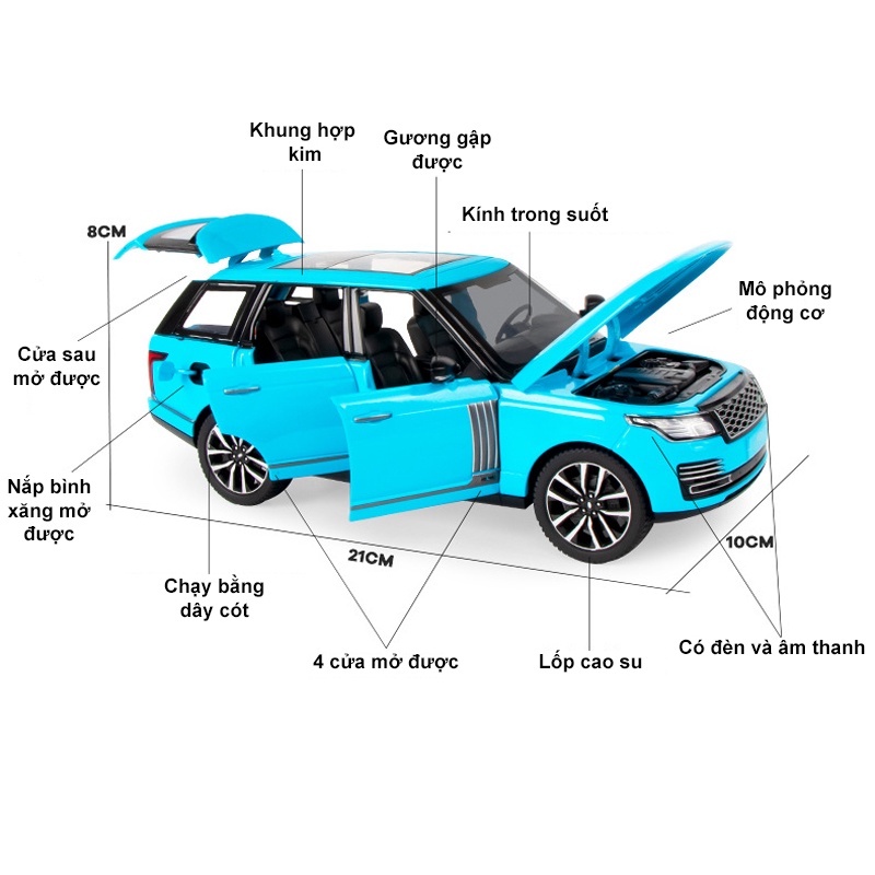 Mô hình xe ô tô kim loại Range Rover Toyzone bản kỷ niệm 50 năm kèm 1 nhân vật