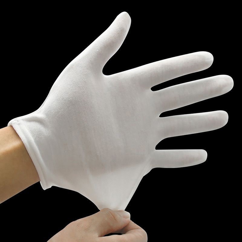 1 Đôi Găng Tay cotton Màu Trắng Thấm Hút Mồ Hôi Mới Cho Người Bồi Bàn / Lái Xe / Trang Sức / Làm Việc