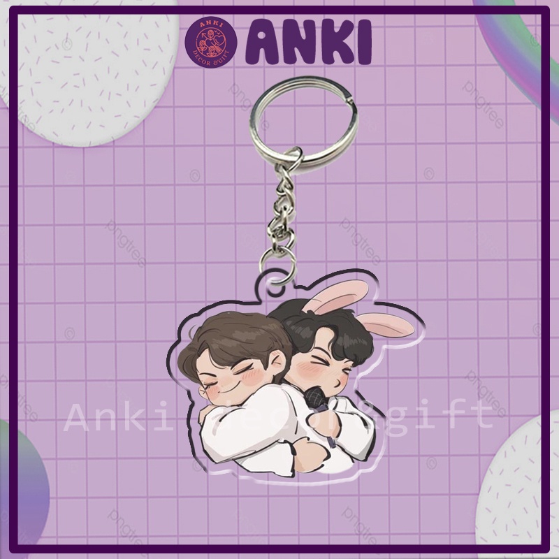 Keychain, móc khóa chibi BRIGHTWIN, móc khóa mica trong suốt, quà tặng sưu tập, quà tặng ý nghĩa, hình nhân vật