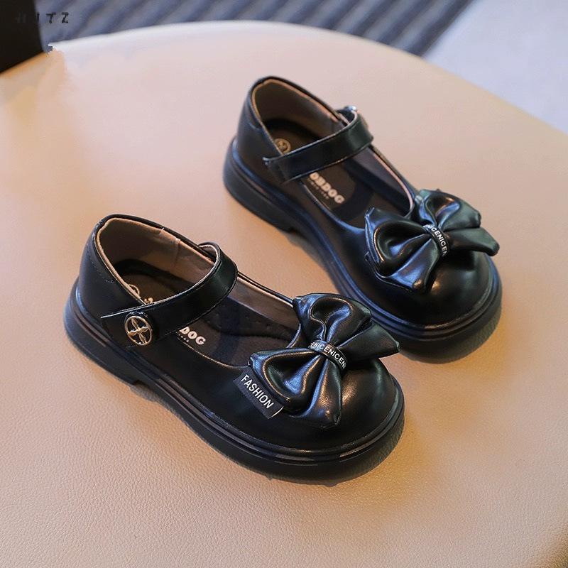 Giày Búp Bê Đế Mềm Thoáng Khí Màu Trơn Đính Nơ Xinh Xắn Cho Bé Gái