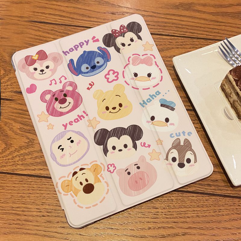 Dễ Thương Ốp Máy Tính Bảng Mềm Họa Tiết Hoạt Hình Có Ngăn Đựng Bút Cho ipad gen10 7 / 8 / 9 air4 air5 pro11 "pro12.9" mini6