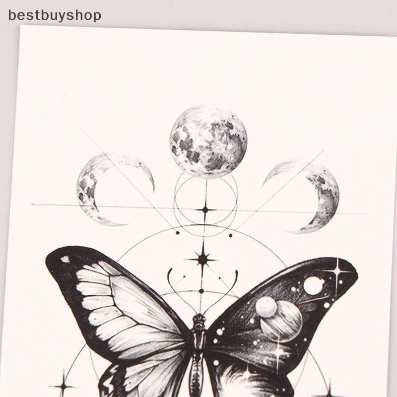 1 Tấm Hình Xăm Dán Tạm Thời Hình Hoa Bướm 3d Chống Nước Mới