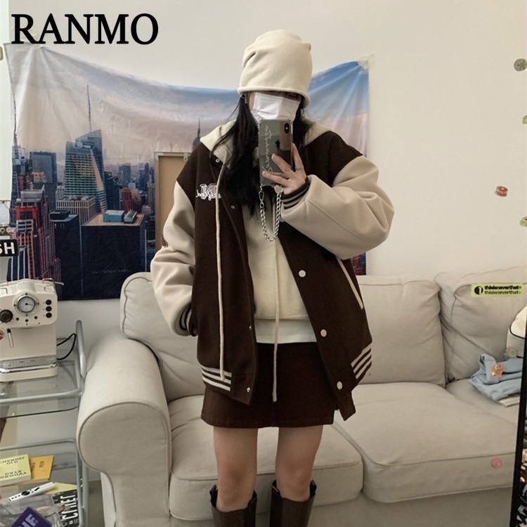 RANMO áo khoác dù áo khoác bomber Thông thường INS chic Sôi động WJK2393IP0 41Z231009