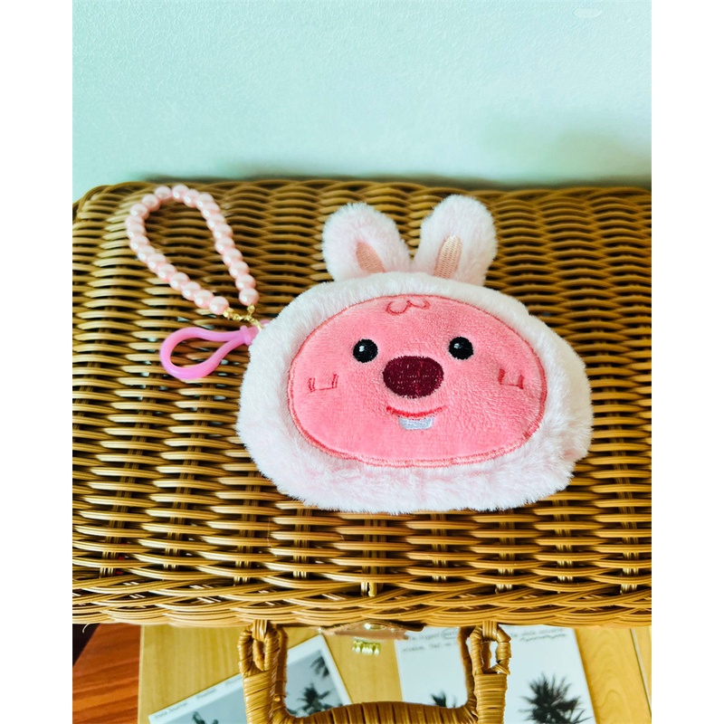 Túi Đựng Tiền Xu / Tai Nghe mini Hình Búp Bê Thỏ Hoạt Hình Màu Hồng Dễ Thương