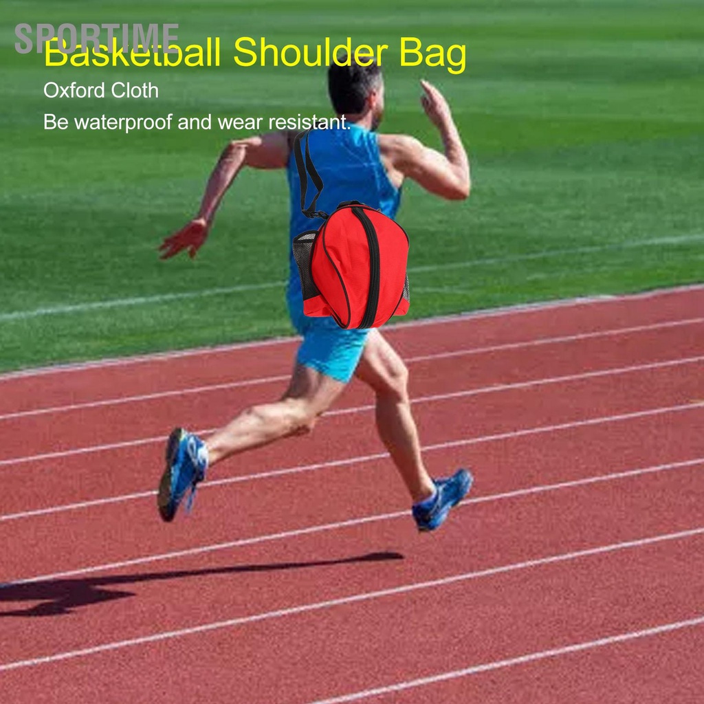 Sportime Túi đeo vai bóng rổ đựng dây kéo đôi Thể thao ngoài trời chuyền đá