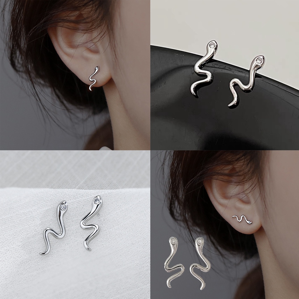 Set 1 / 2 Đôi Bông Tai Hình Rắn Cá Tính Cho Nữ