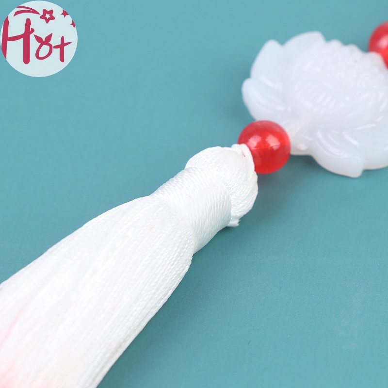 Jr 1 Mặt Dây Chuyền Hình Hoa Sen Đá Ngọc Bích Trắng vn