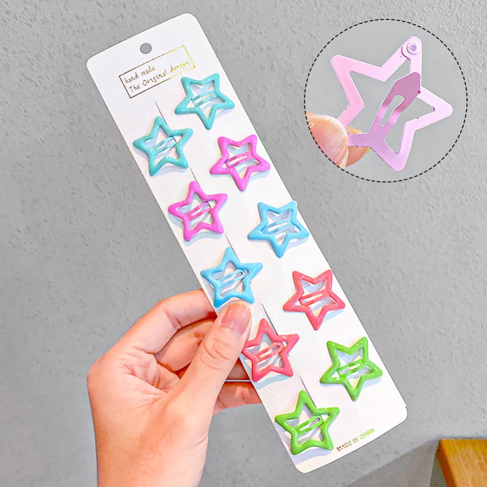 Cfstore set 10 Kẹp Tóc Hình Ngôi Sao Nhiều Màu Sắc Dễ Thương Cho Bé Gái q6t2
