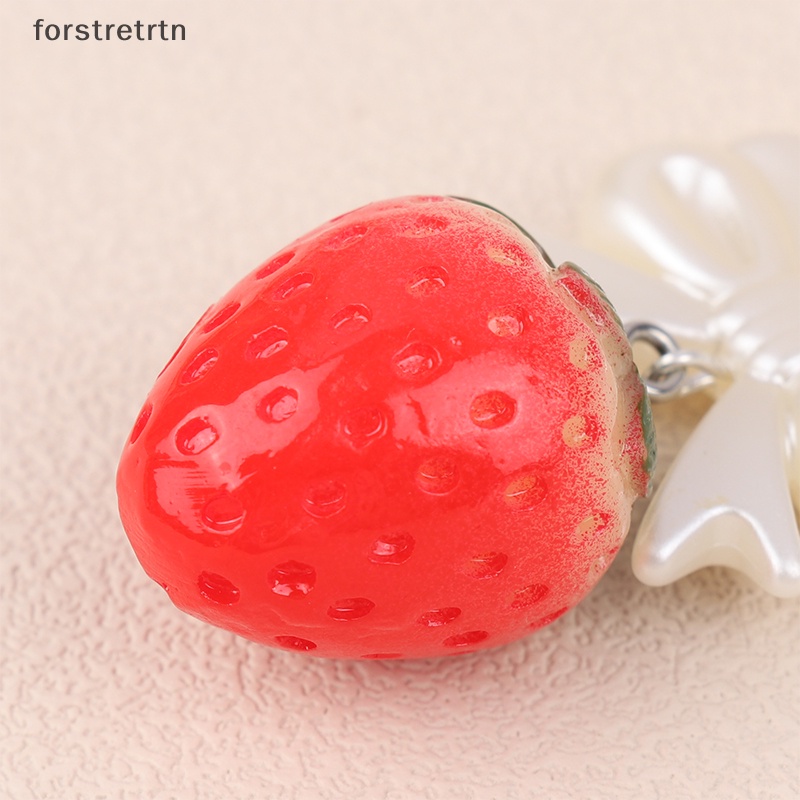 Dây Đeo Điện Thoại / Móc Khóa y2k Họa Tiết Dâu Tây / Nơ Dễ Thương