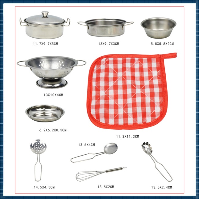 1 Bộ Đồ Chơi Nấu Ăn Cho Bé Bằng Thép Không Gỉ