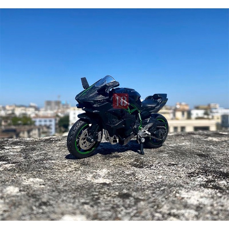 Mô Hình Xe Mô Tô Kawasaki H2R hợp kim tỉ lệ 1:18 tặng ô tô