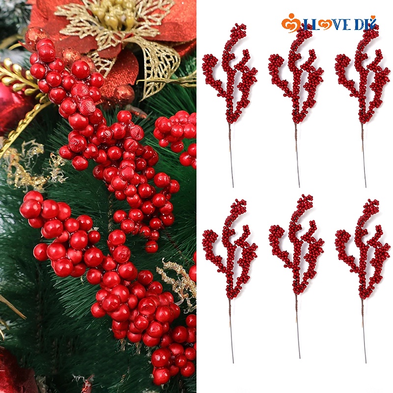 Nhánh Cây berry Nhân Tạo Bằng Nhựa Dùng Trang Trí Giáng Sinh / Tiệc Cưới diy