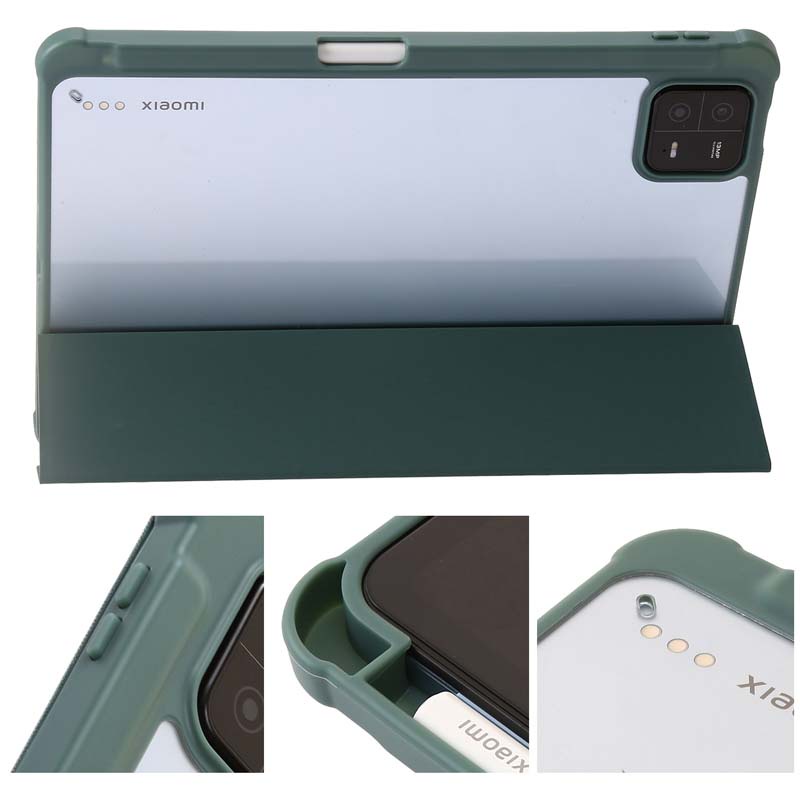 Bao Da pu Máy Tính Bảng Nắp Lật Trong Suốt Chống Rơi Có Ngăn Đựng Bút Cho xiaomi pad 6 pro case xiaomipad 6pro 6 Giá Đỡ cover