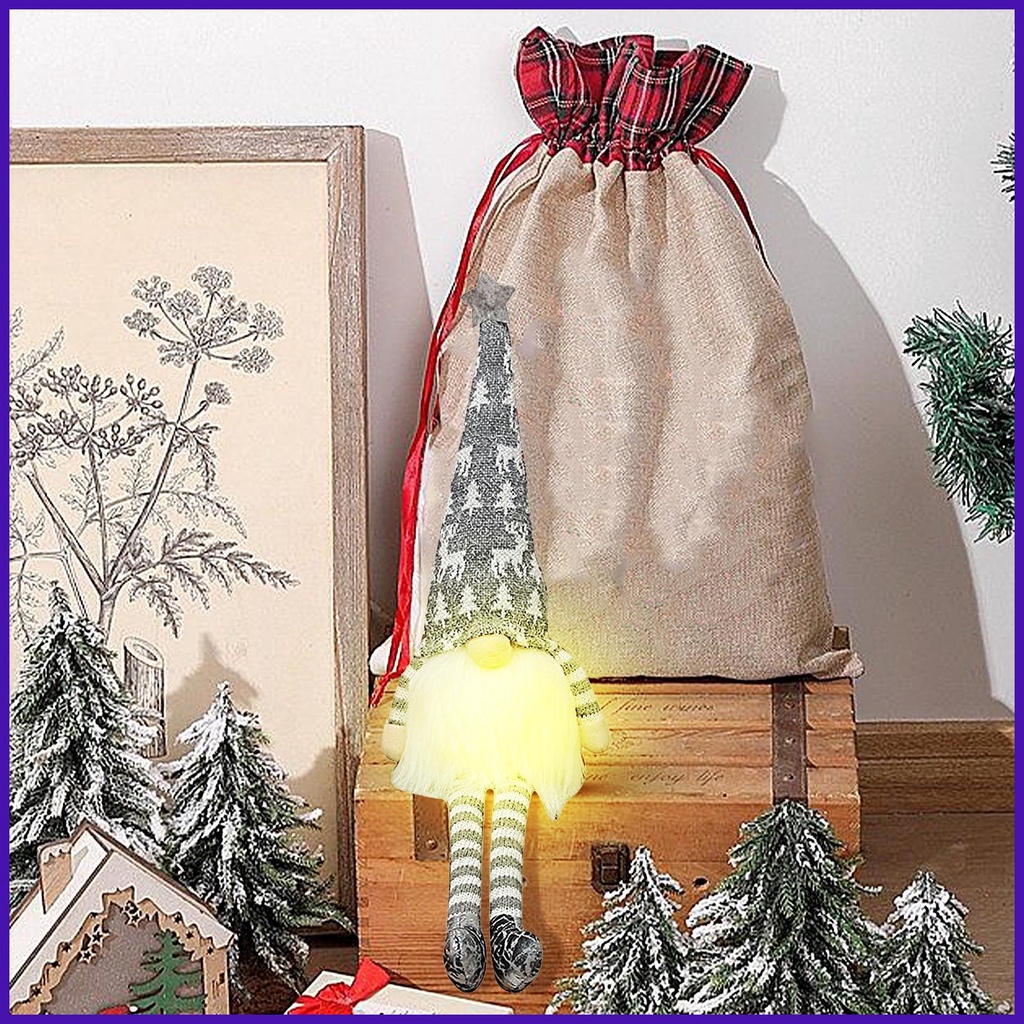 Búp Bê gnome Nhồi Bông Trang Trí Giáng Sinh Phát Sáng Dễ Thương