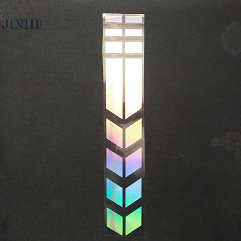 FENDER Jinf Đề Can Phản Quang Dán Trang Trí Xe Máy / Xe Hơi Cảnh Báo Hình Mũi Tên Kẻ Sọc Chống Thấm Nước Thông Dụng