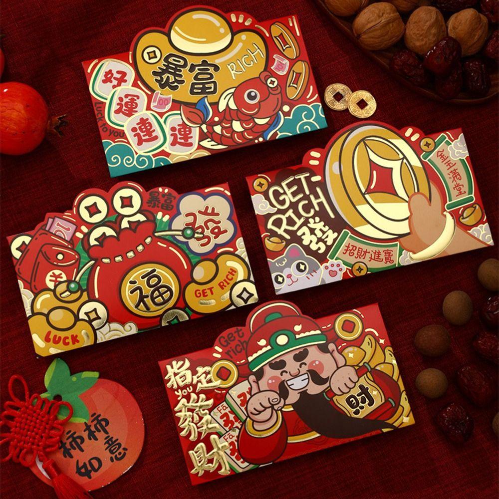 Set 4 Bao Lì Xì Đỏ May Mắn Cho Năm Mới 2024