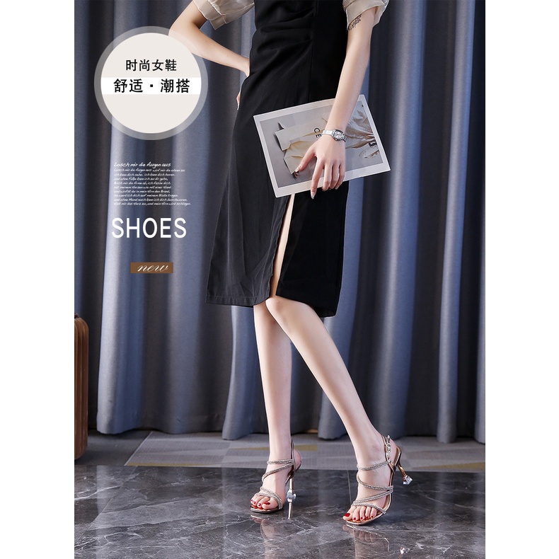 Giày Cao Gót Mũi Nhọn Màu Bạc Thời Trang Dành Cho Nữ