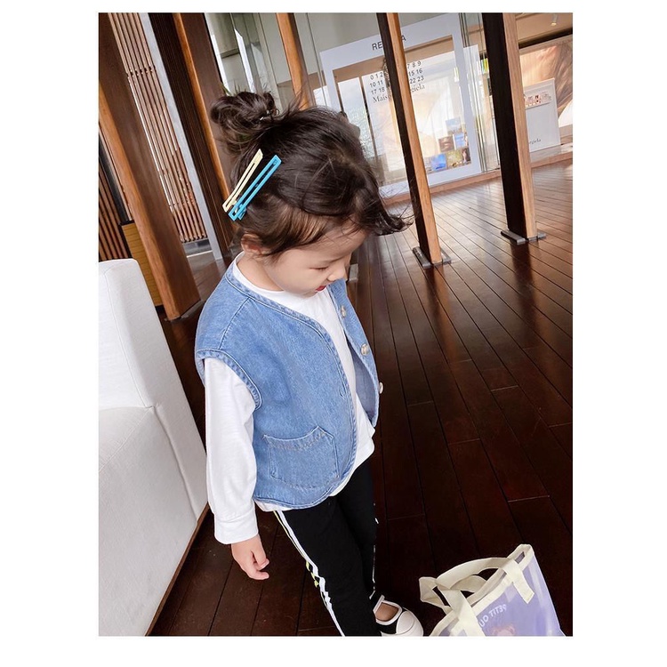 Áo Khoác denim Không Tay Thời Trang Xuân Thu Cho Bé